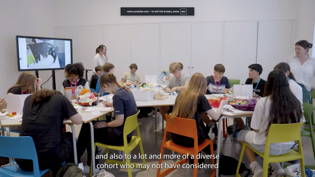 A group of young people participating in arts activity